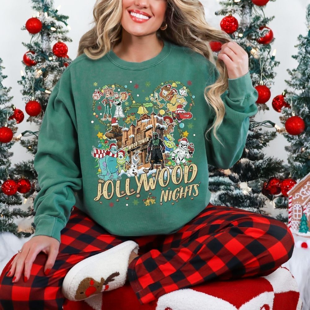 Disney World Parks Christmas Hollywood Nights Hollywood Studios Sweatshi…